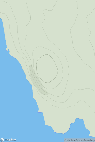 Thumbnail image for Creag Mhor [Loch Fyne to Bute and the Firth of Clyde] [NR986645] showing contour plot for surrounding peak